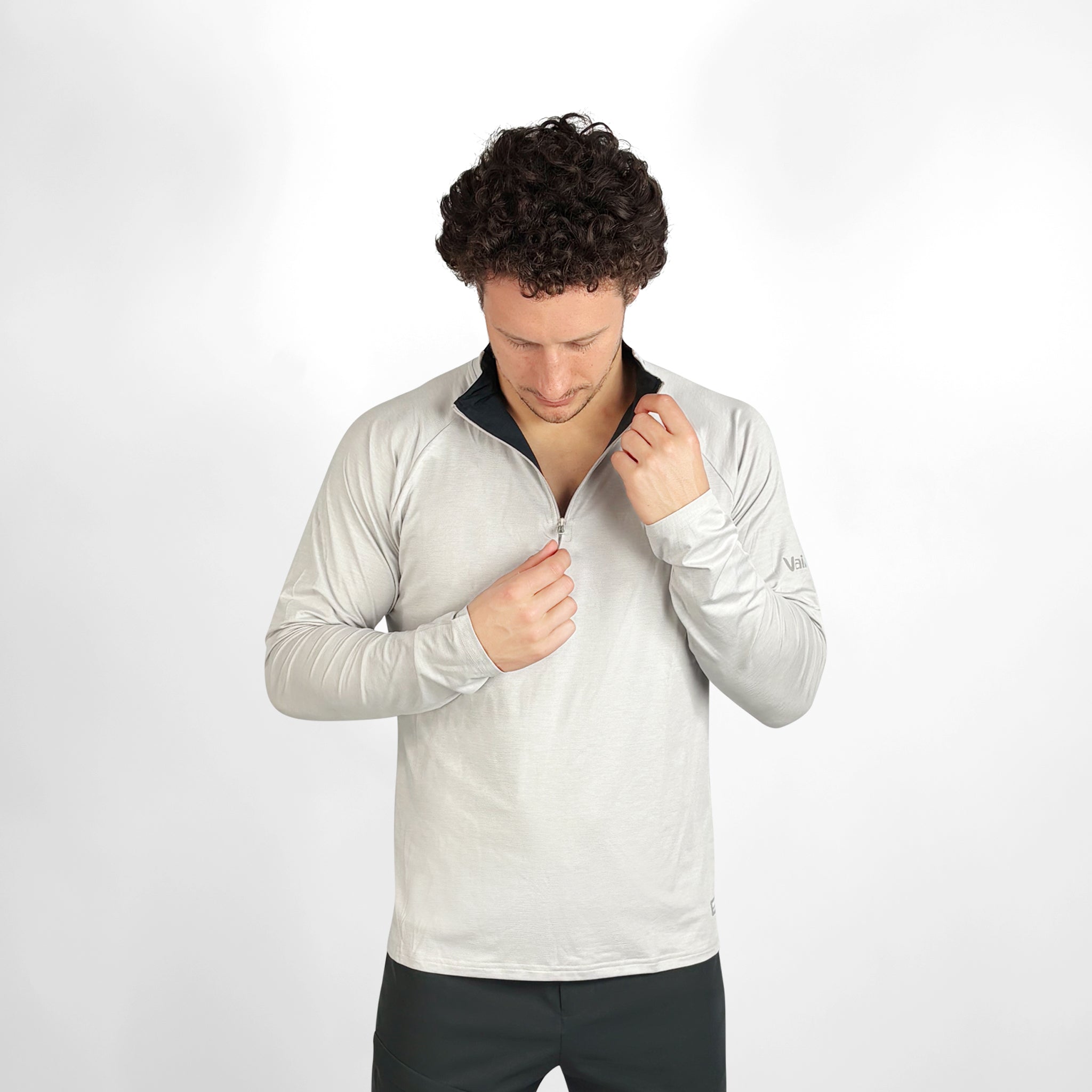 UV Ocean Tech L/S Zip Top - Silver