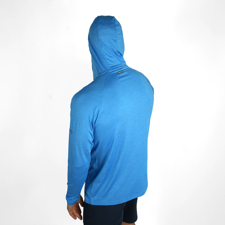UV Ocean Tech Long Sleeve Hooded Top - Cyan | Vaikobi