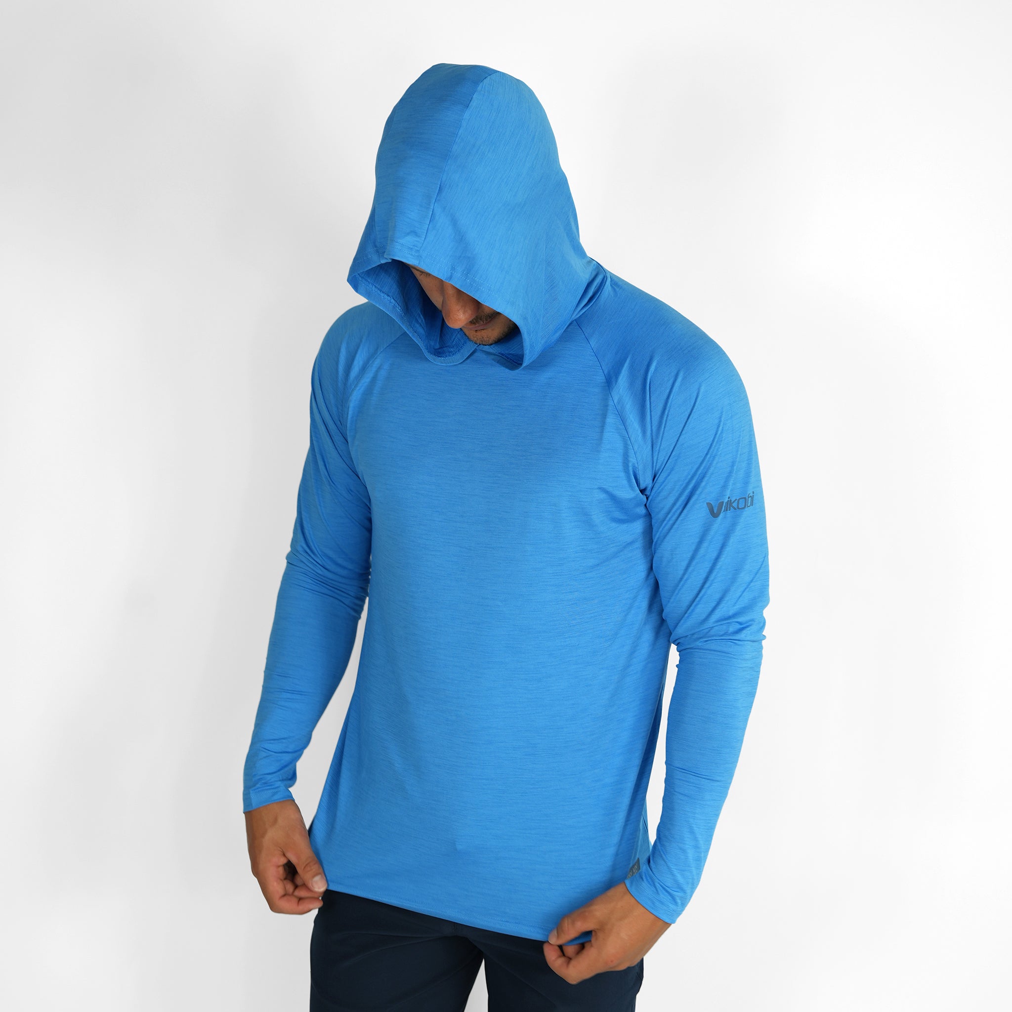 UV Ocean Tech L/S Hooded Top - Cyan