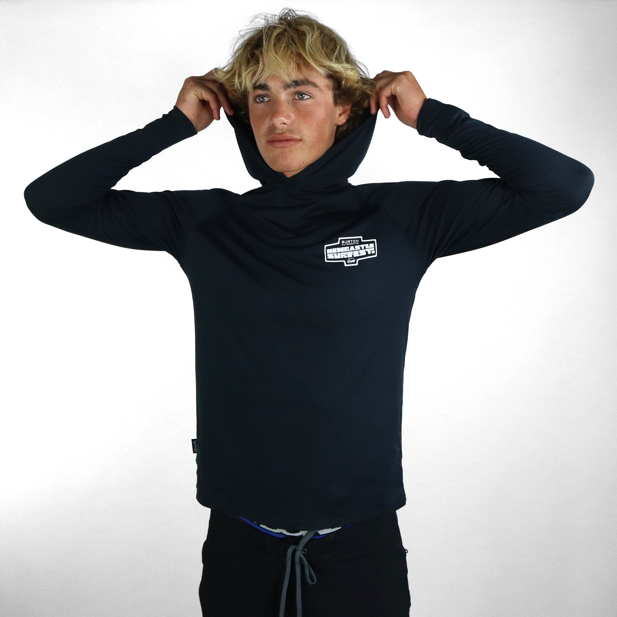 Newcastle Surfest UV Ocean Tech Hooded Top - Charcoal