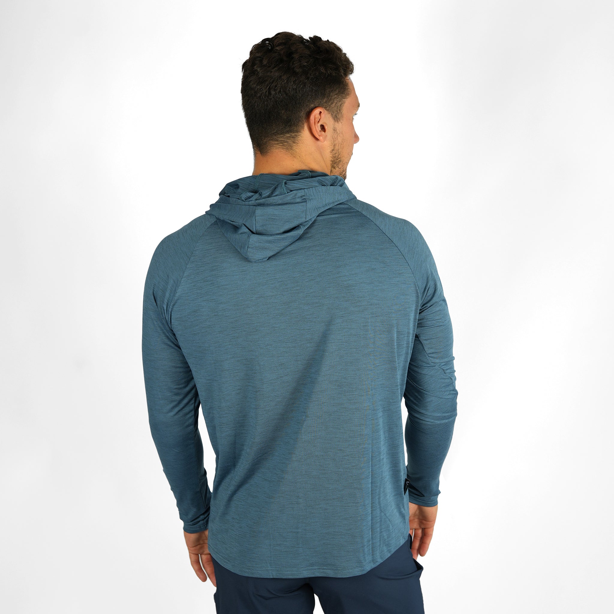 UV Ocean Tech L/S Hooded Top - Ocean Blue