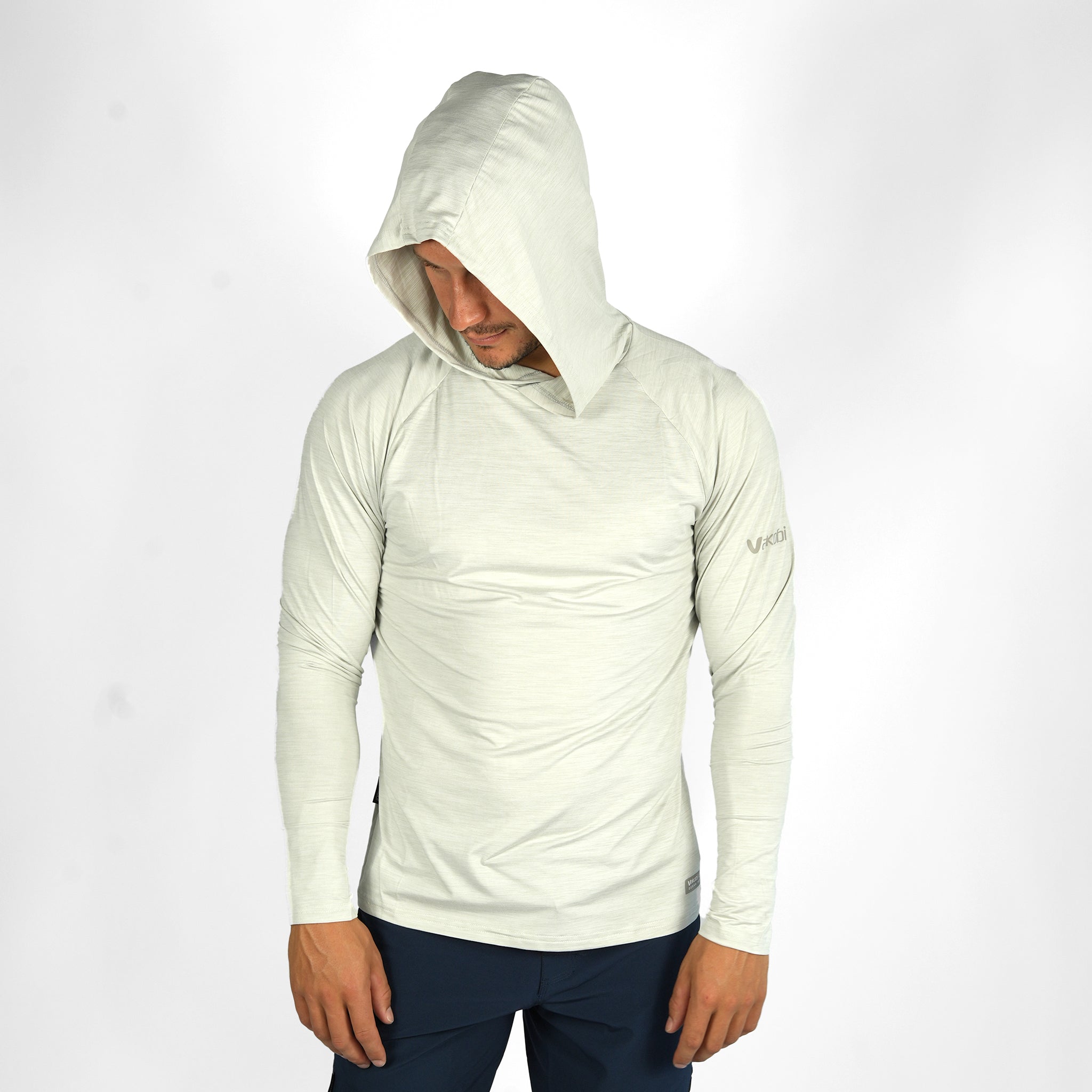UV Ocean Tech Long Sleeve Hooded Top - Silver | Vaikobi