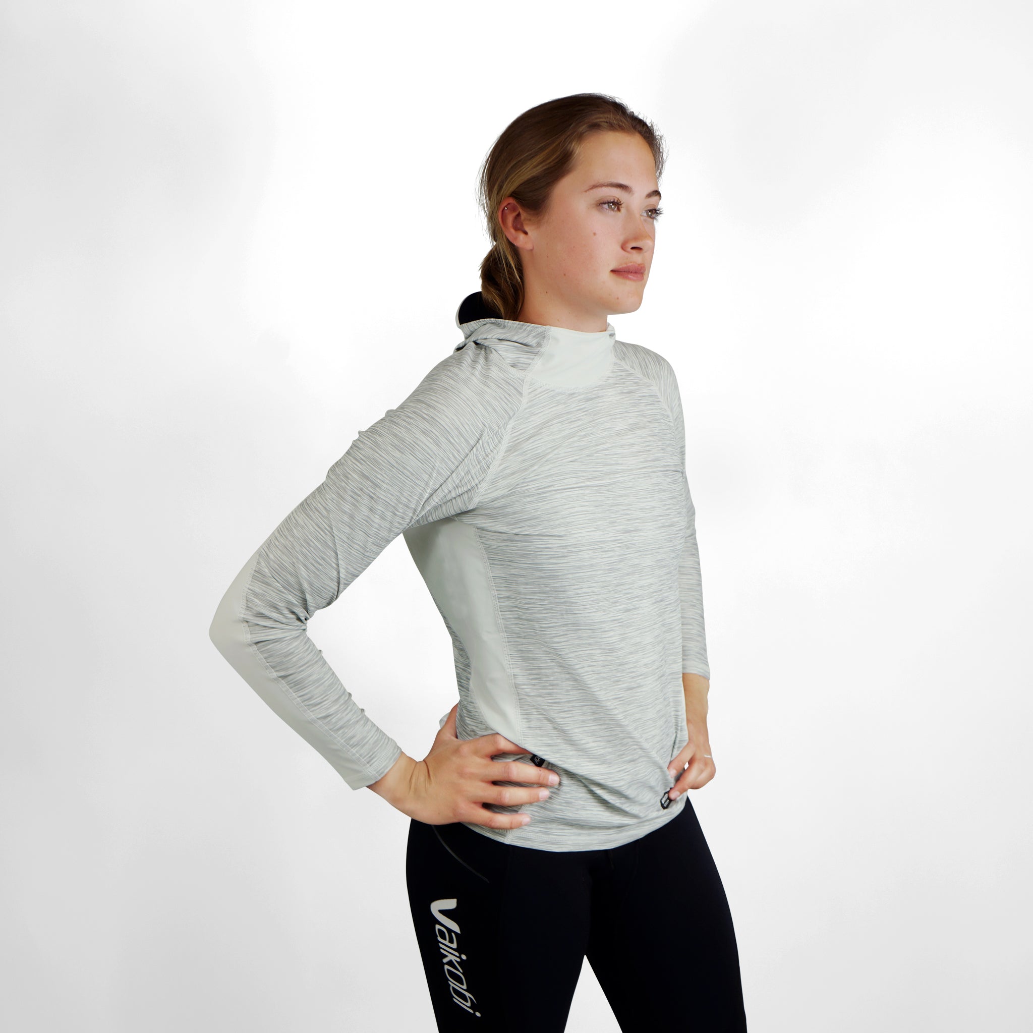 Hooded UV Long Sleeve Rash Top - Silver