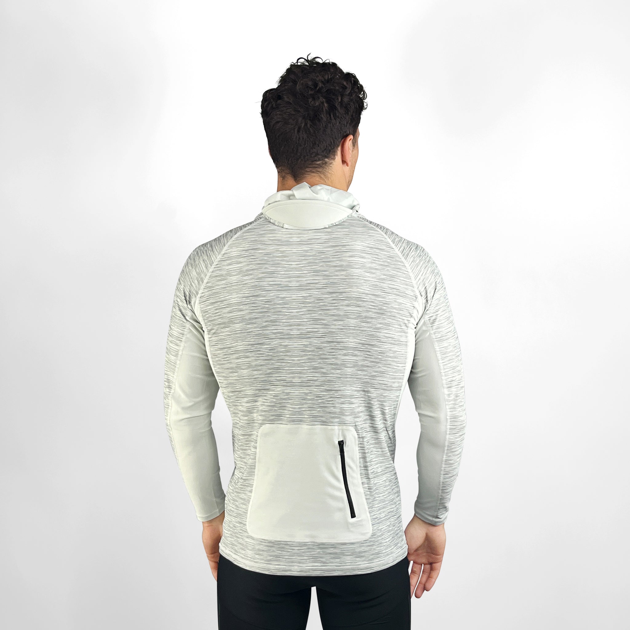 Hooded UV Long Sleeve Rash Top - Silver