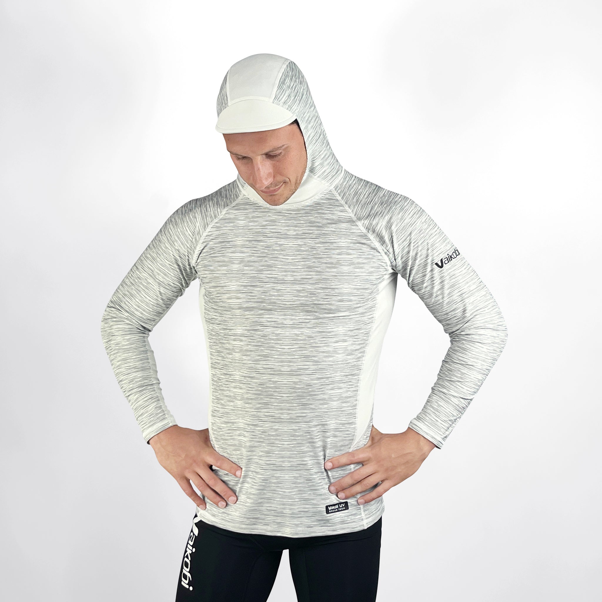 Hooded UV Long Sleeve Rash Top - Silver