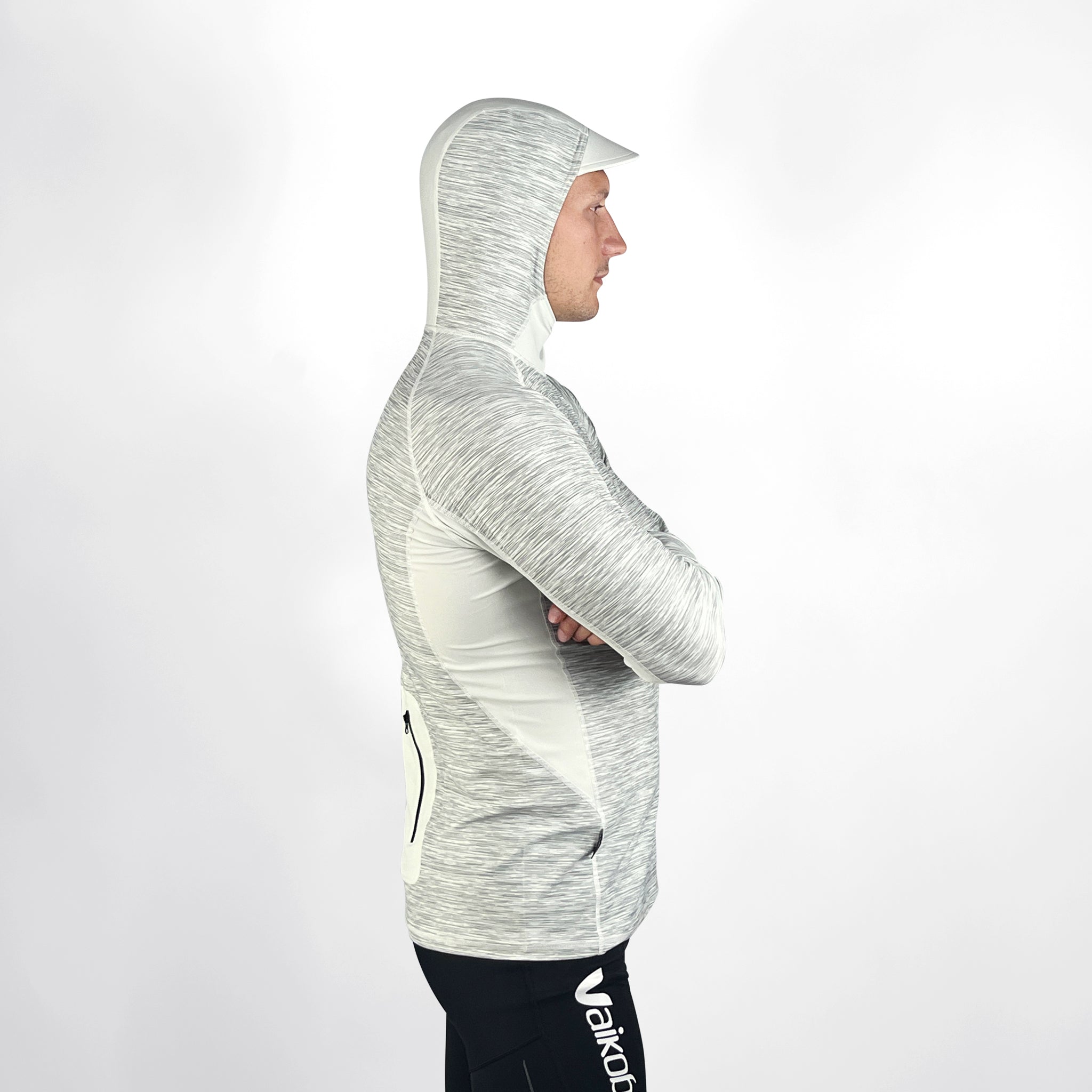 Hooded UV Long Sleeve Rash Top - Silver
