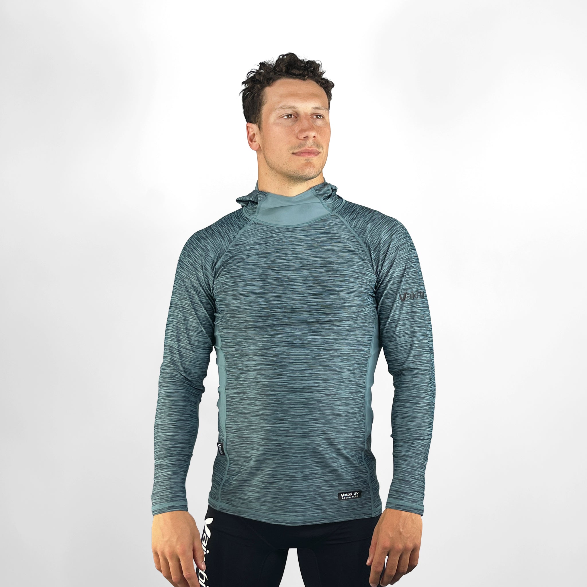 Hooded UV Long Sleeve Rash Top - Steel Blue