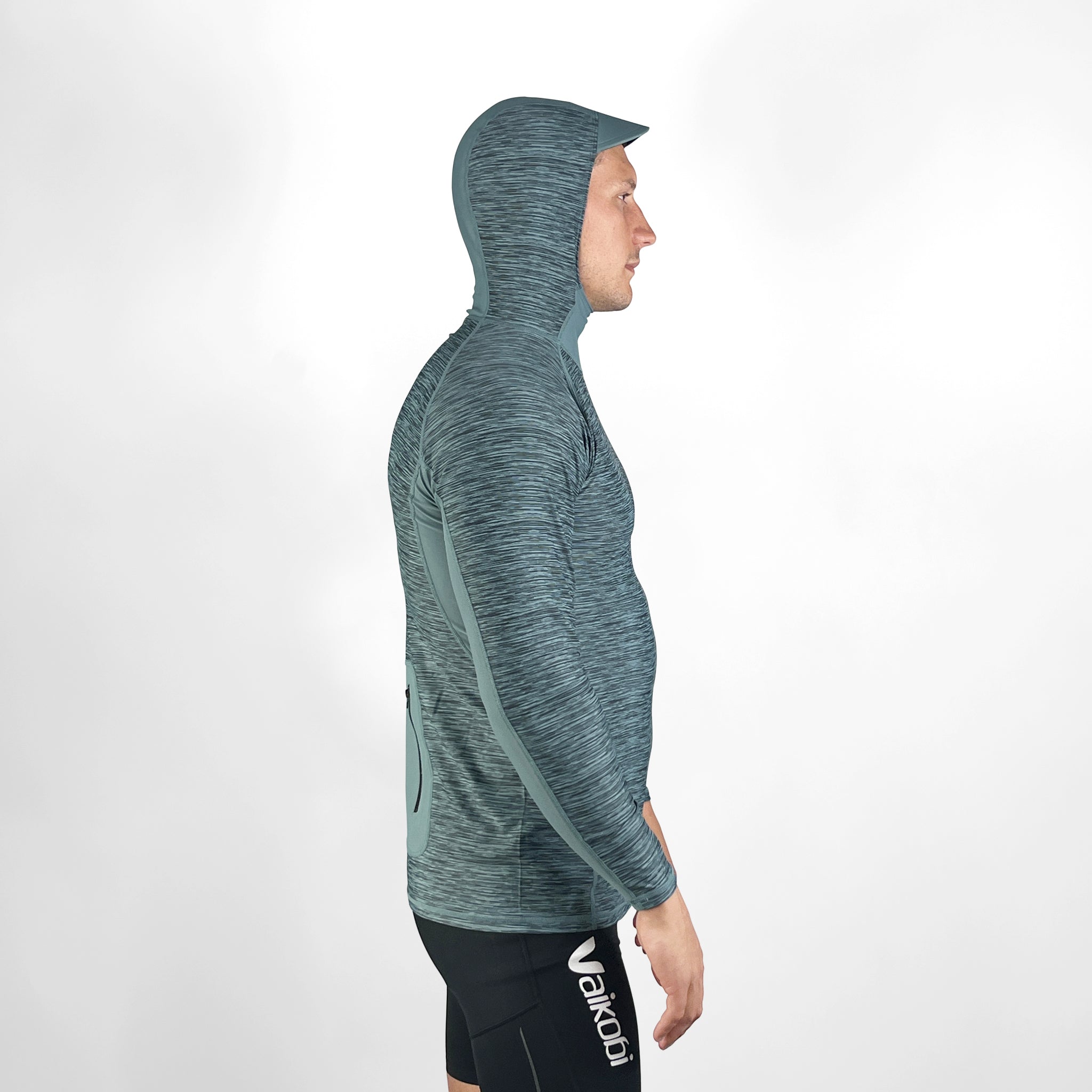 Hooded UV Long Sleeve Rash Top - Steel Blue