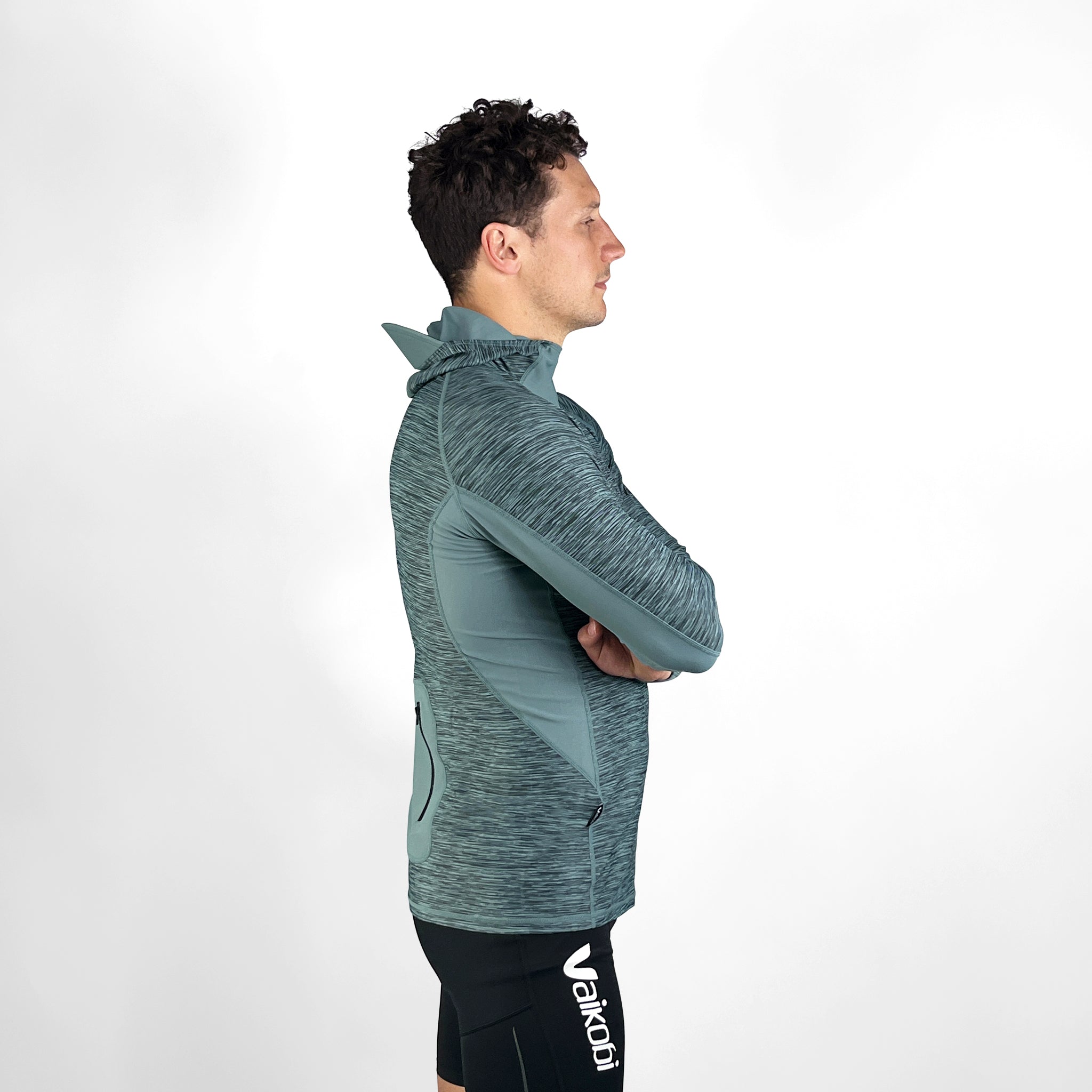 Hooded UV Long Sleeve Rash Top - Steel Blue