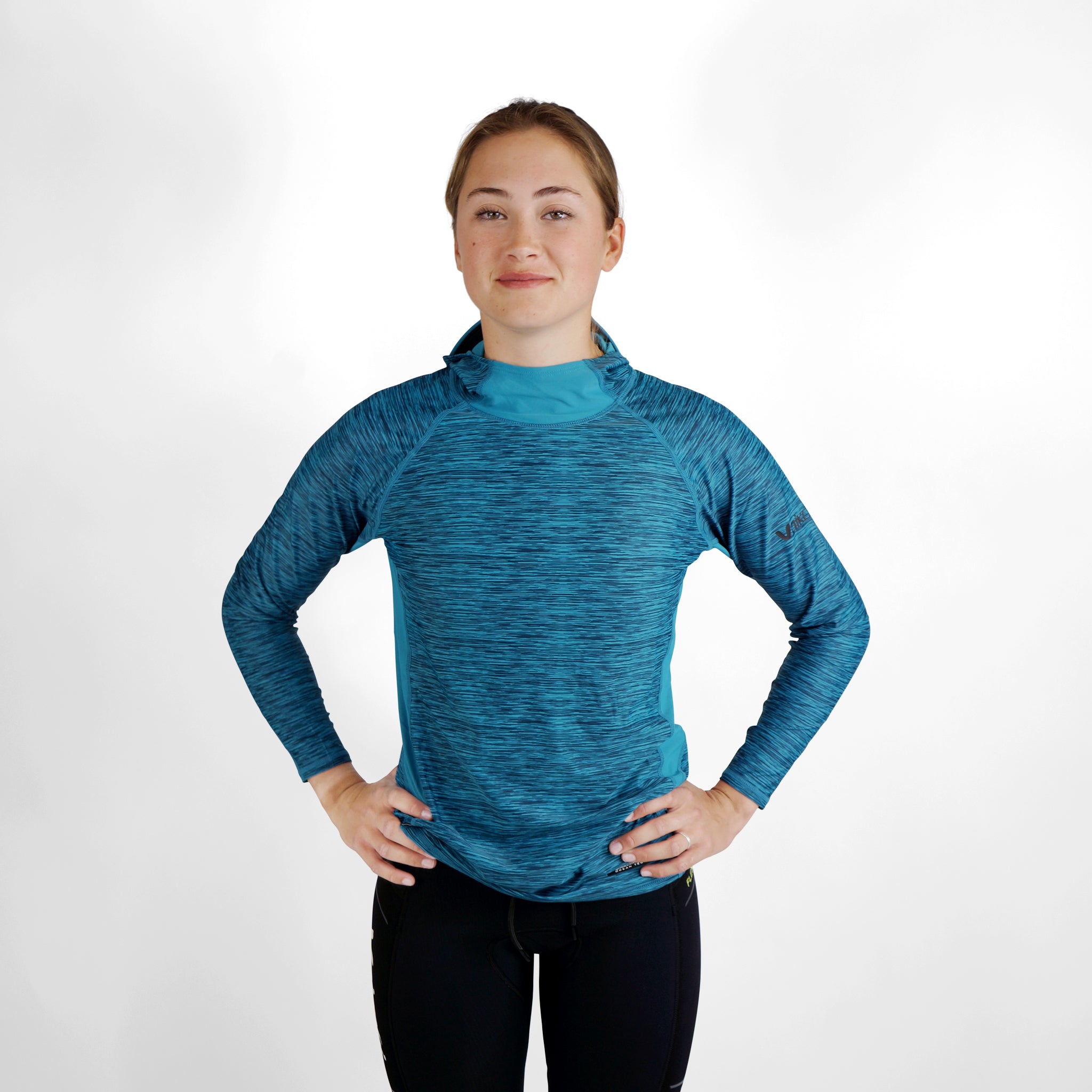 Hooded UV Long Sleeve Rash Top - Teal