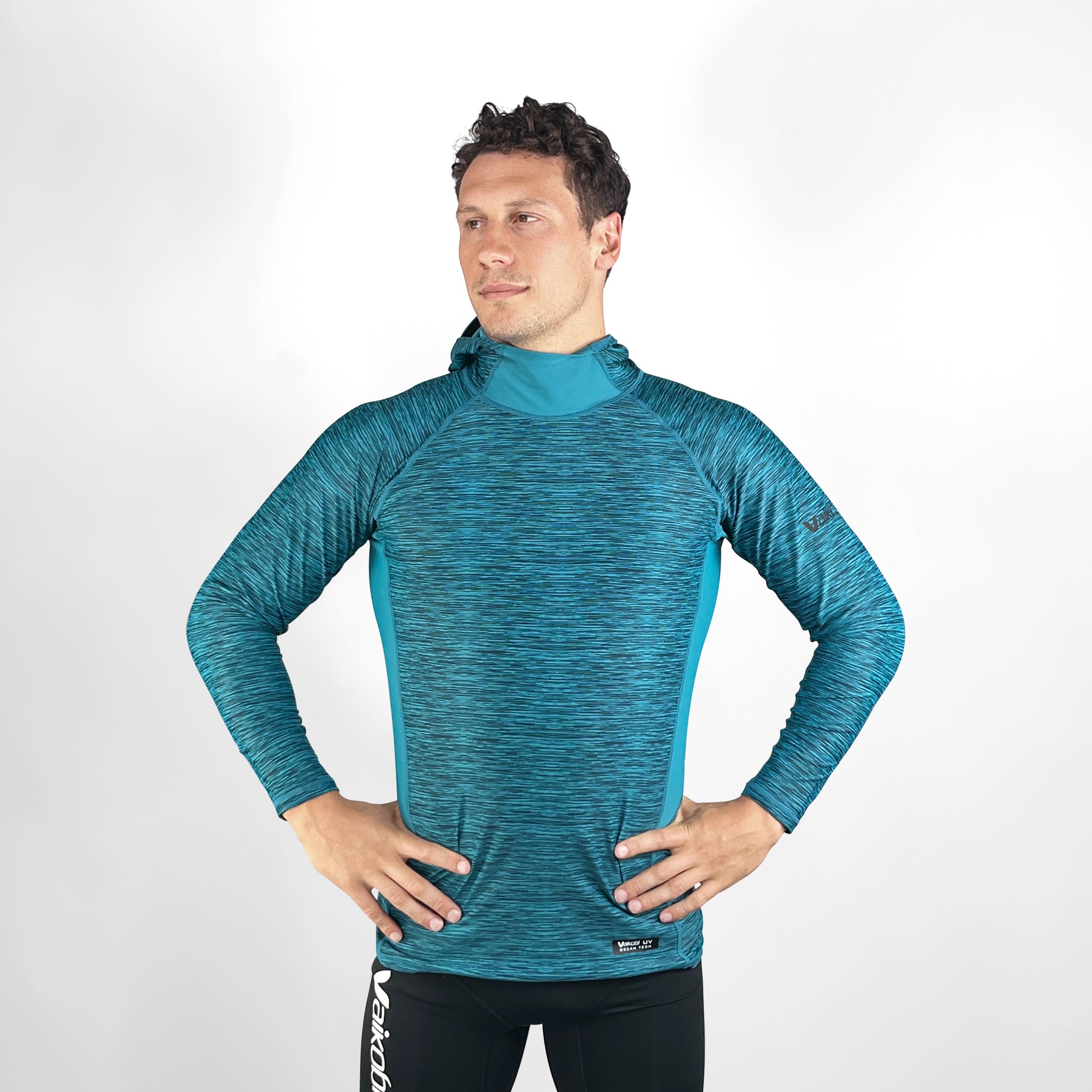 Hooded UV Long Sleeve Rash Top - Teal