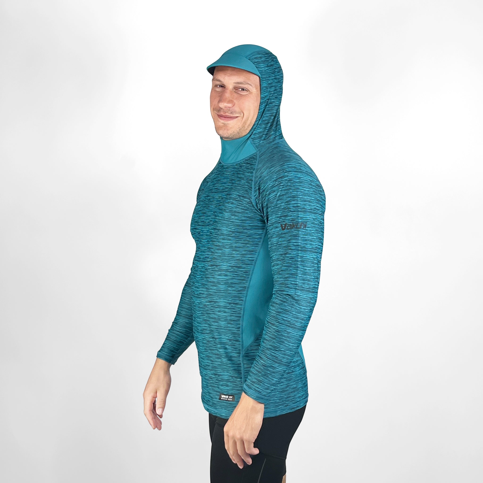 Hooded UV Long Sleeve Rash Top - Teal