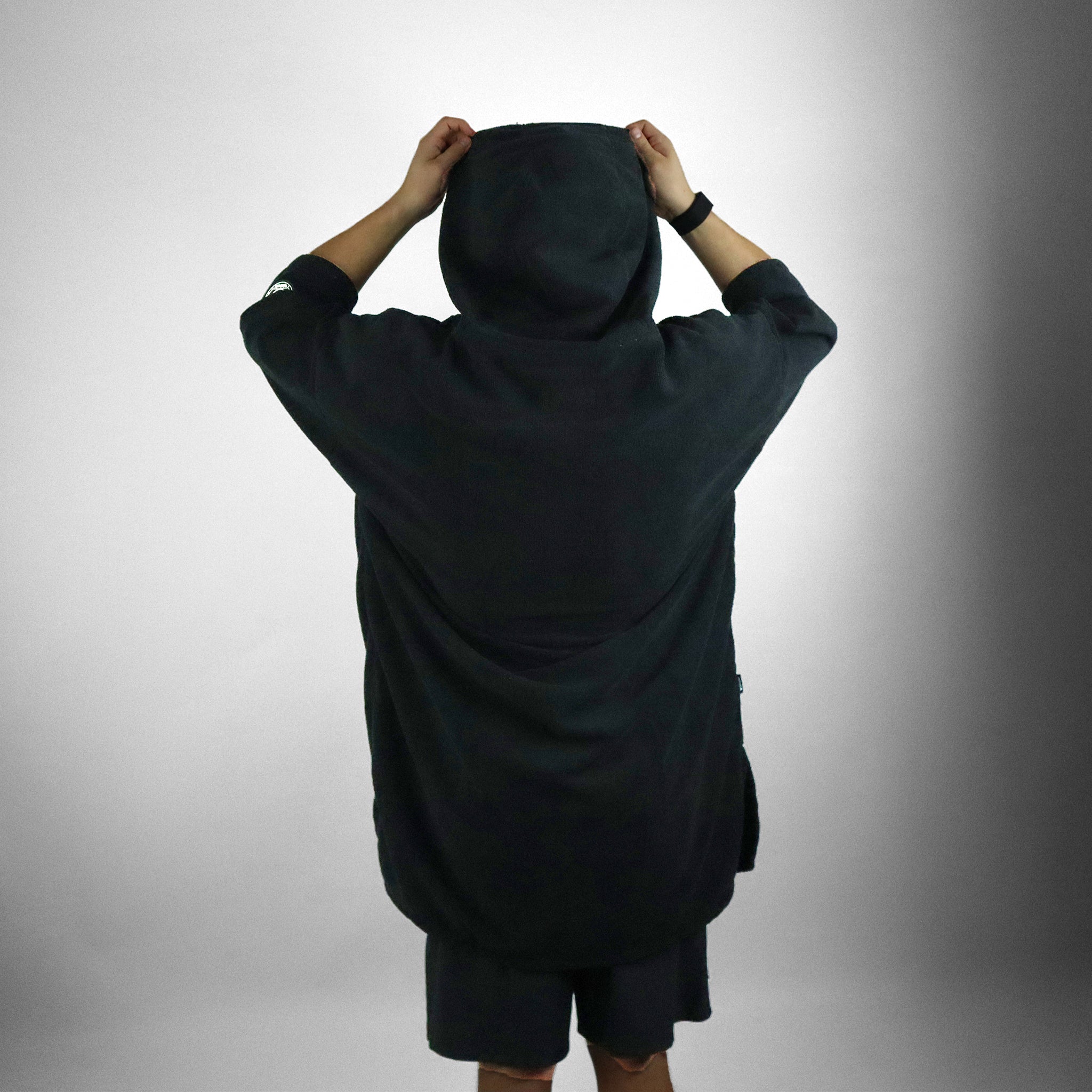Full Zip Hooded Towel - Black
