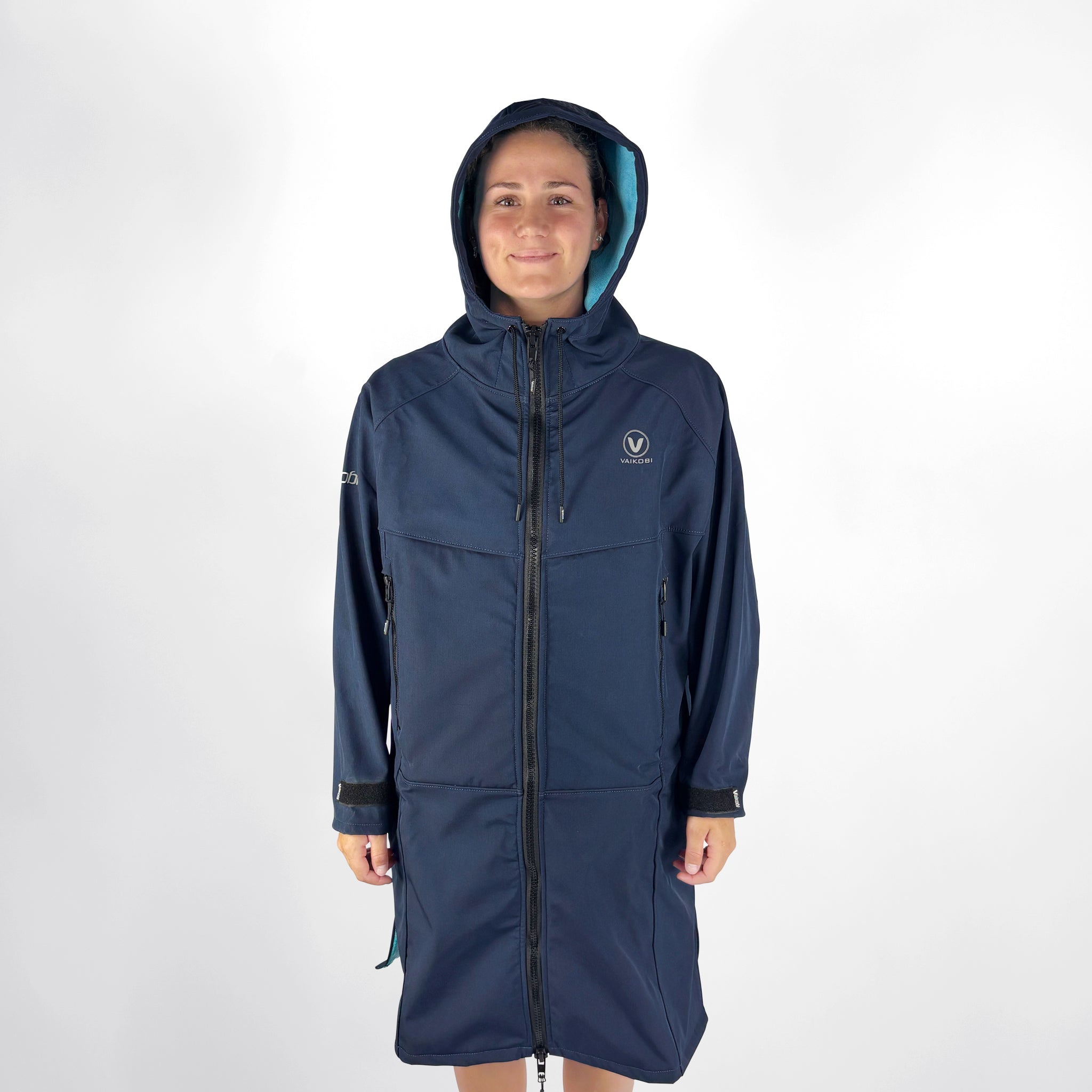 Beach Coat - Navy/Cyan