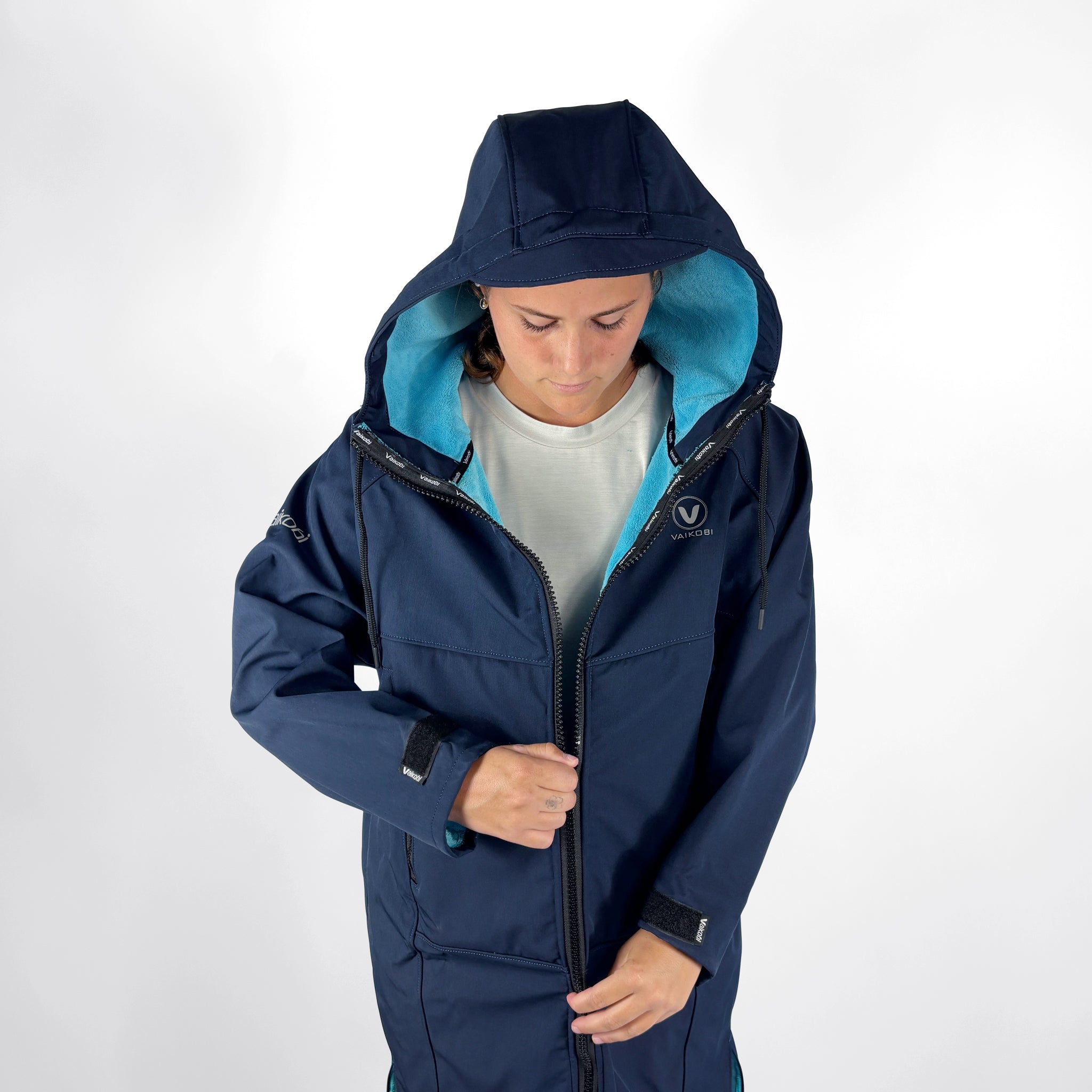 Beach Coat - Navy/Cyan