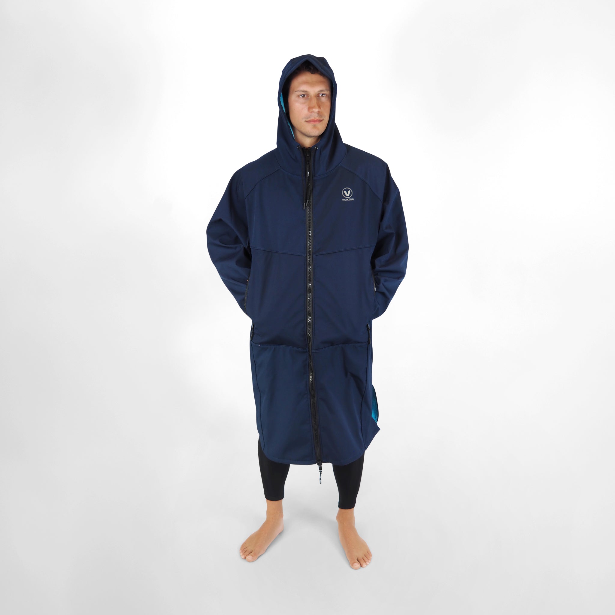 Beach Coat - Navy/Cyan