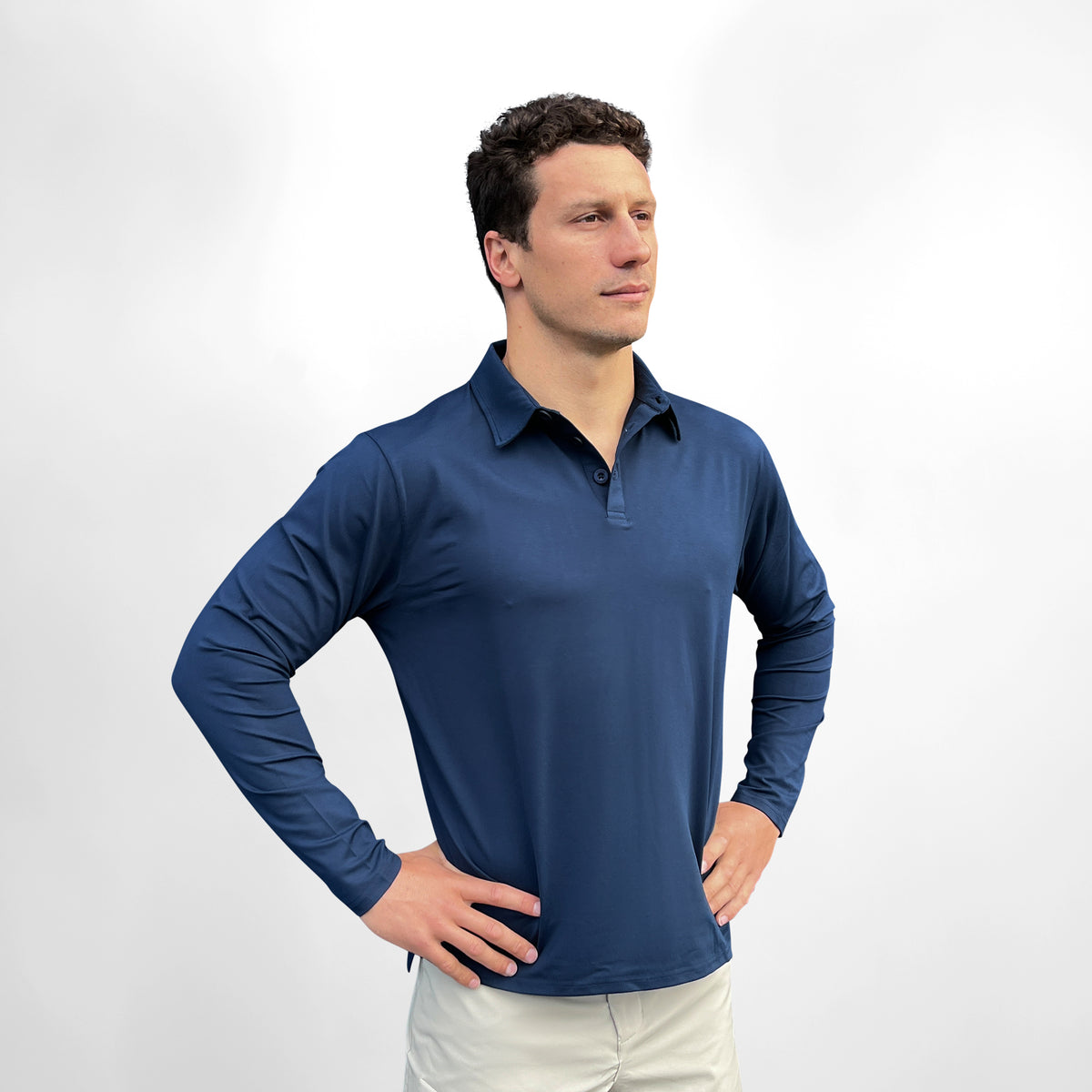 UV Crew Tech Long Sleeve Polo - Ink
