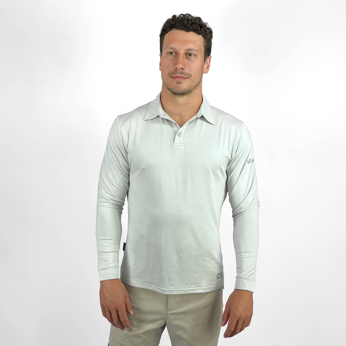 UV Ocean Tech Long Sleeve Polo - Silver