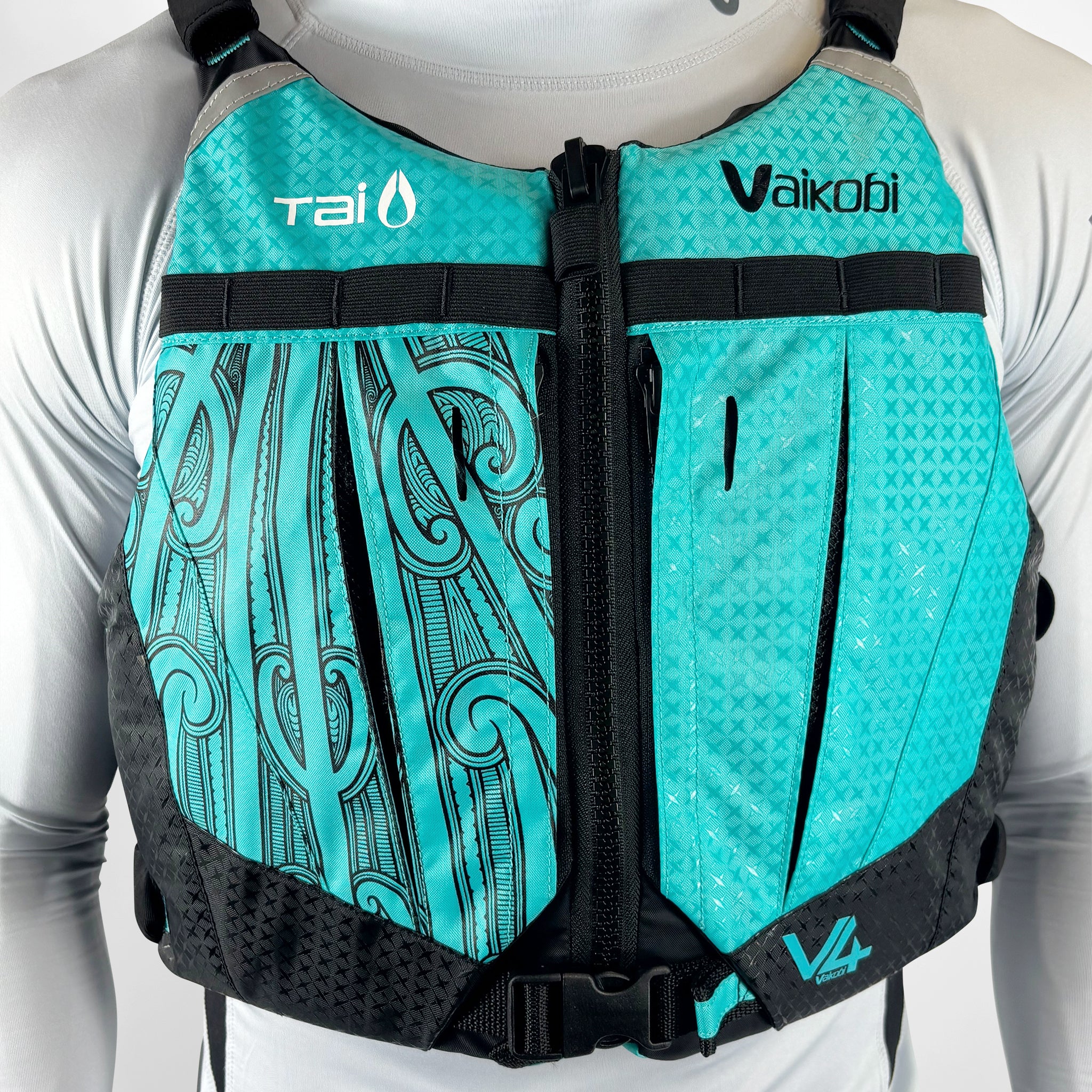 V4 PFD - Tai Paddles Pūhoro Design - Teal/Black