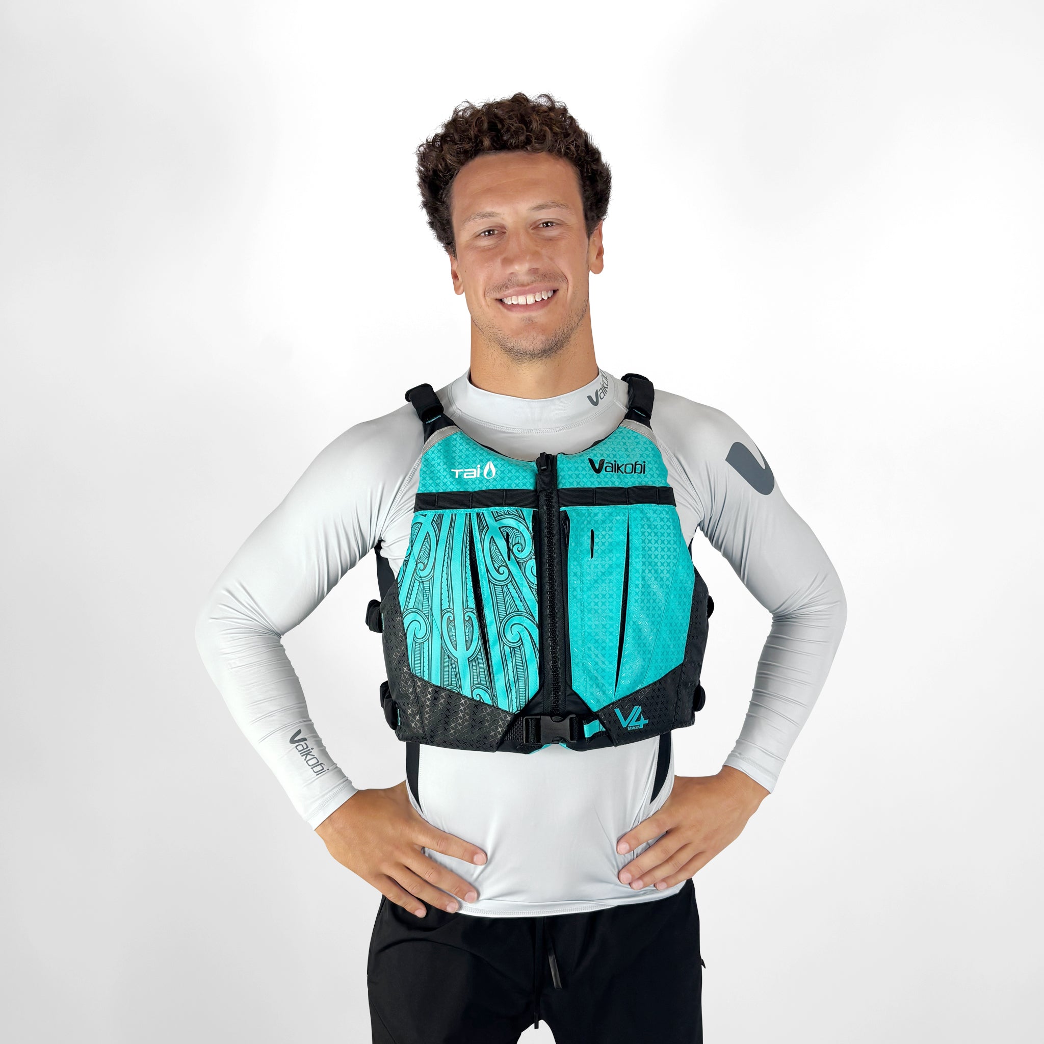 V4 PFD - Tai Paddles Pūhoro Design - Teal/Black
