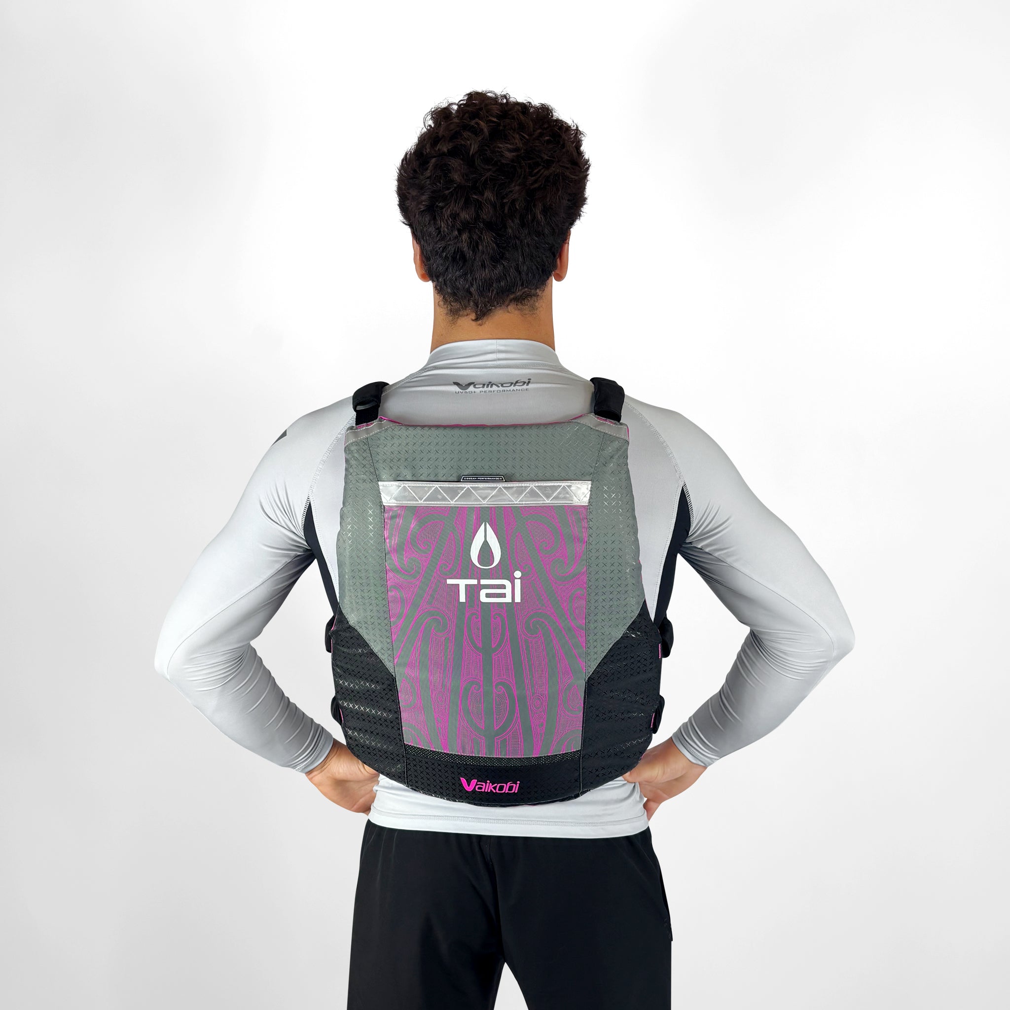 V4 PFD - Tai Paddles Pūhoro Design - Pink/Grey