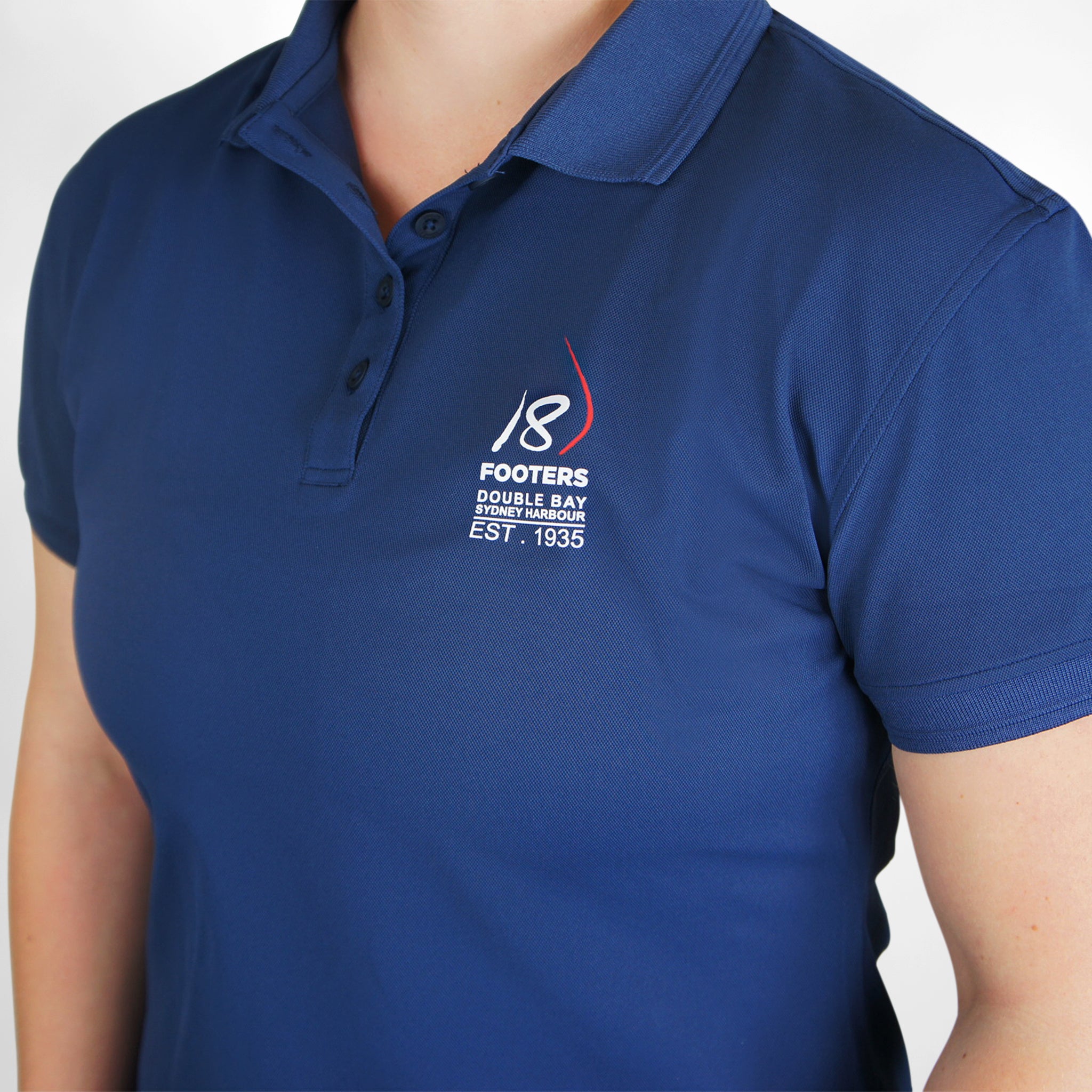 18 FOOTERS Women's Antibes Short Sleeve Polo - Navy