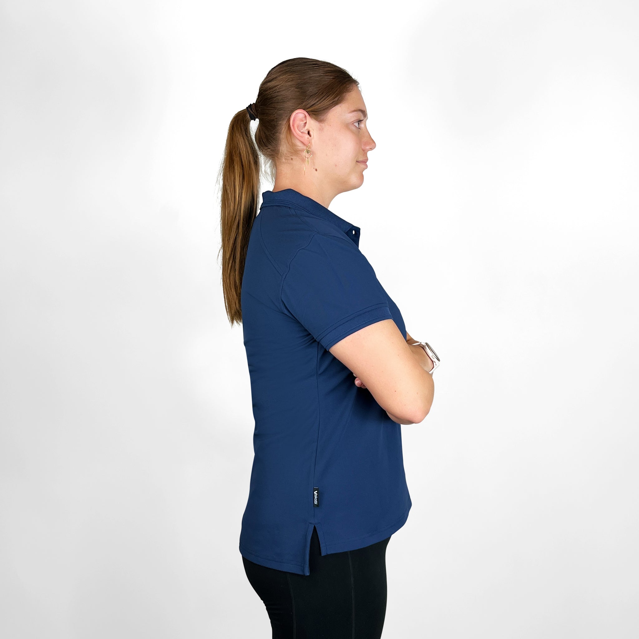 18 FOOTERS Women's Antibes Short Sleeve Polo - Navy