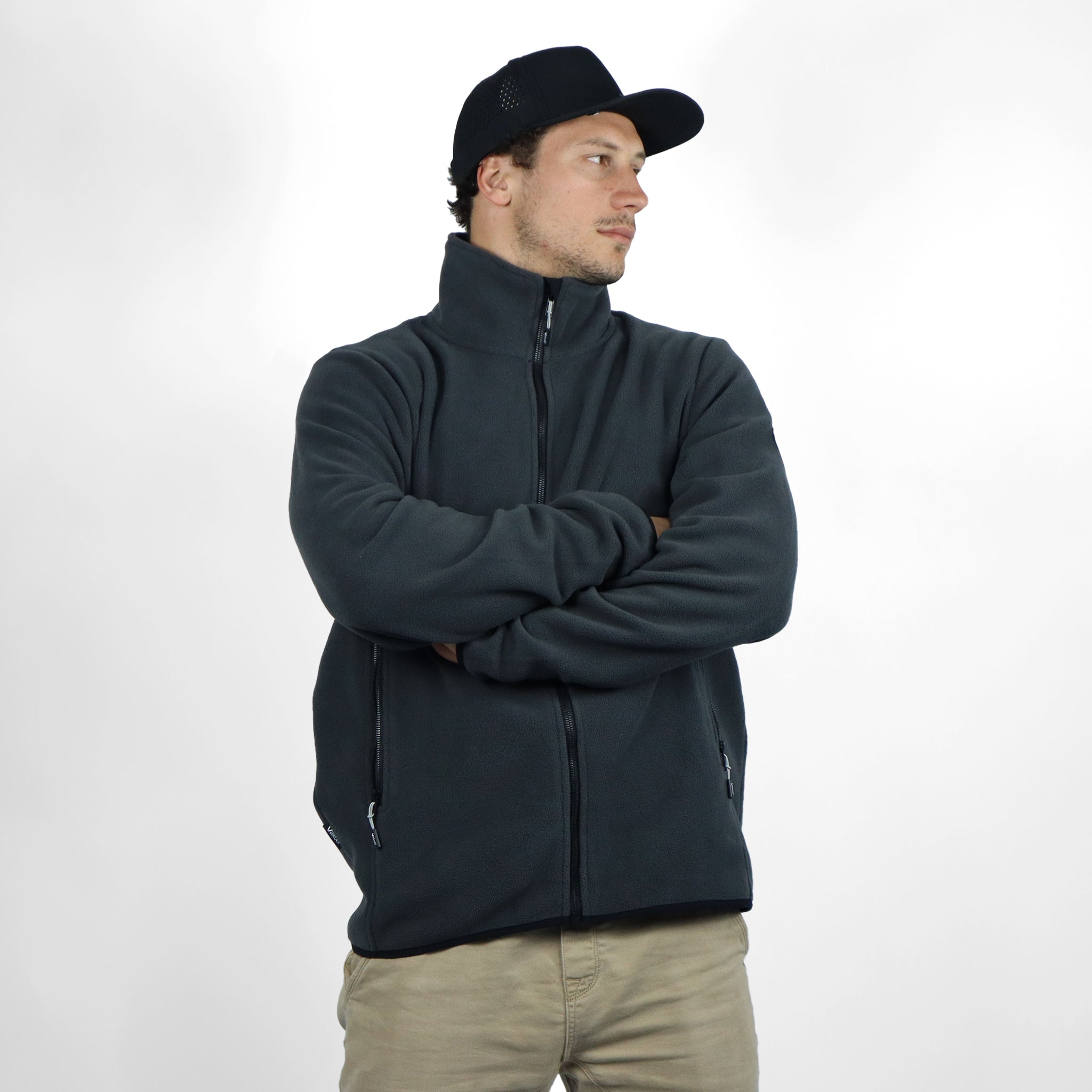 Microfleece Crew Jacket - Charcoal