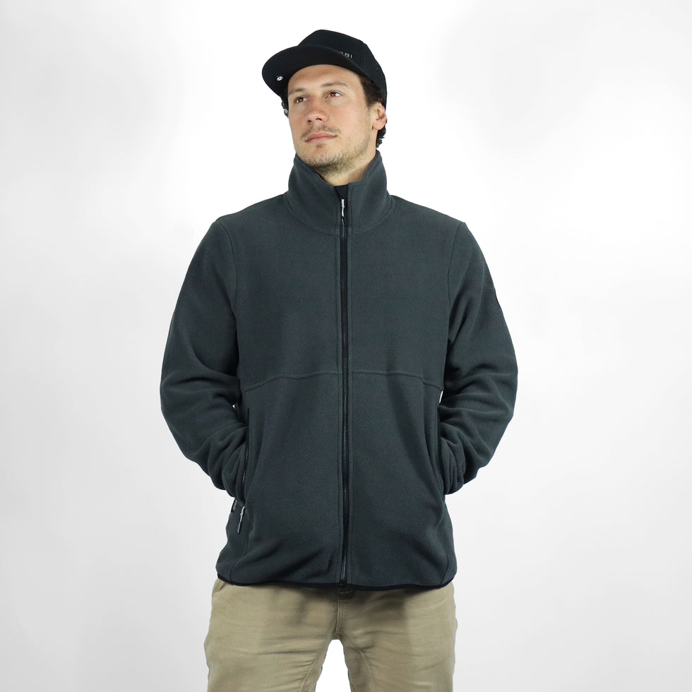 Microfleece Crew Jacket - Charcoal | Vaikobi