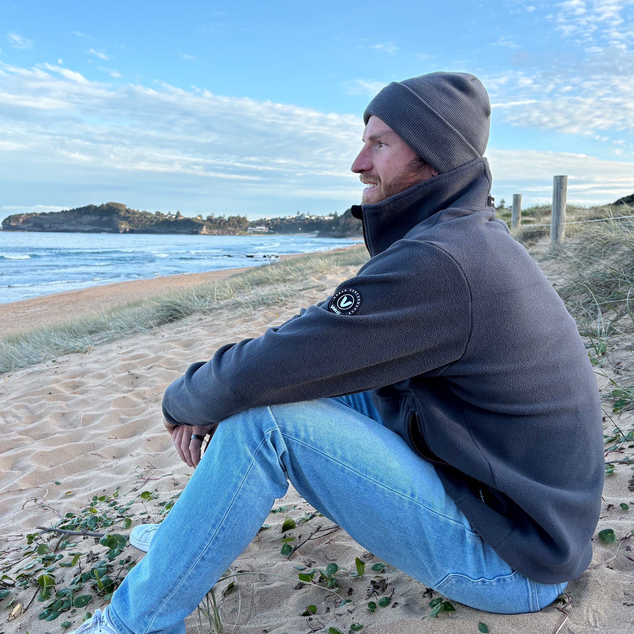 Microfleece Crew Jacket - Charcoal