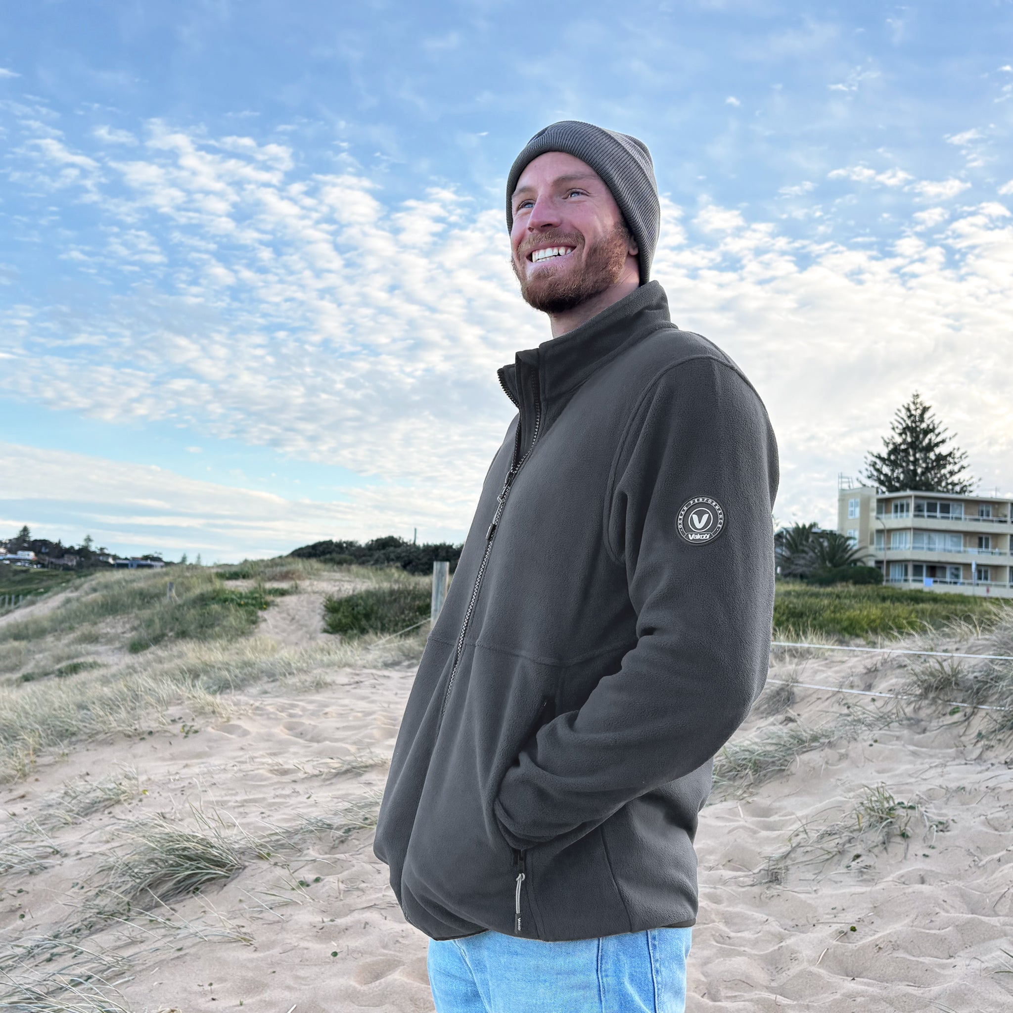 Microfleece Crew Jacket - Charcoal