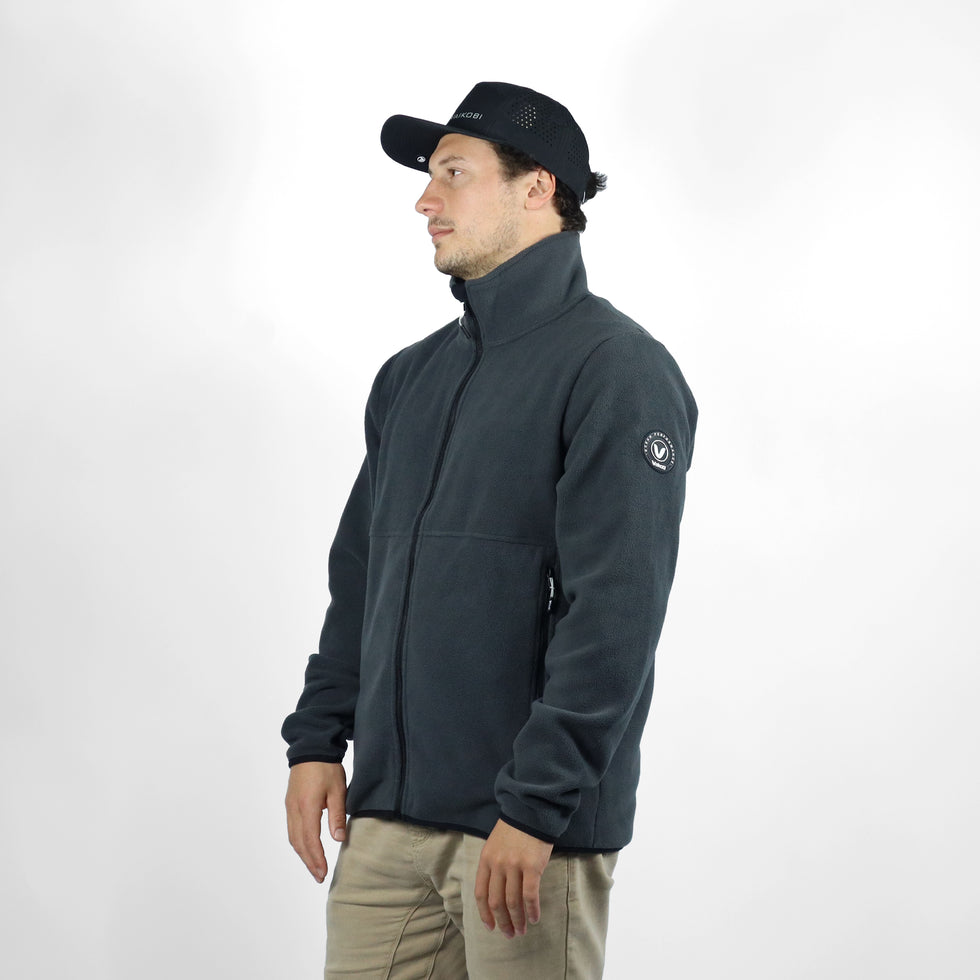 Microfleece Crew Jacket - Charcoal | Vaikobi