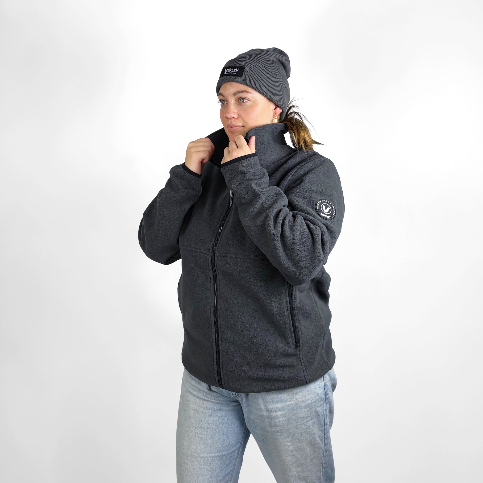 Microfleece Crew Jacket - Charcoal