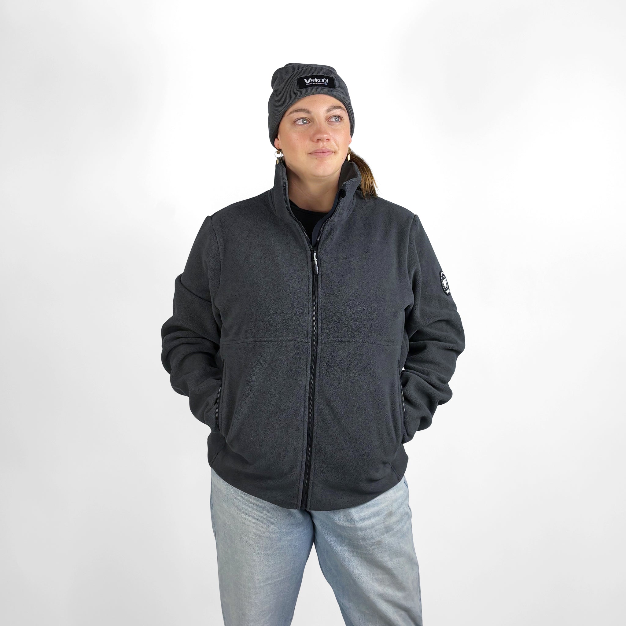 Microfleece Crew Jacket - Charcoal