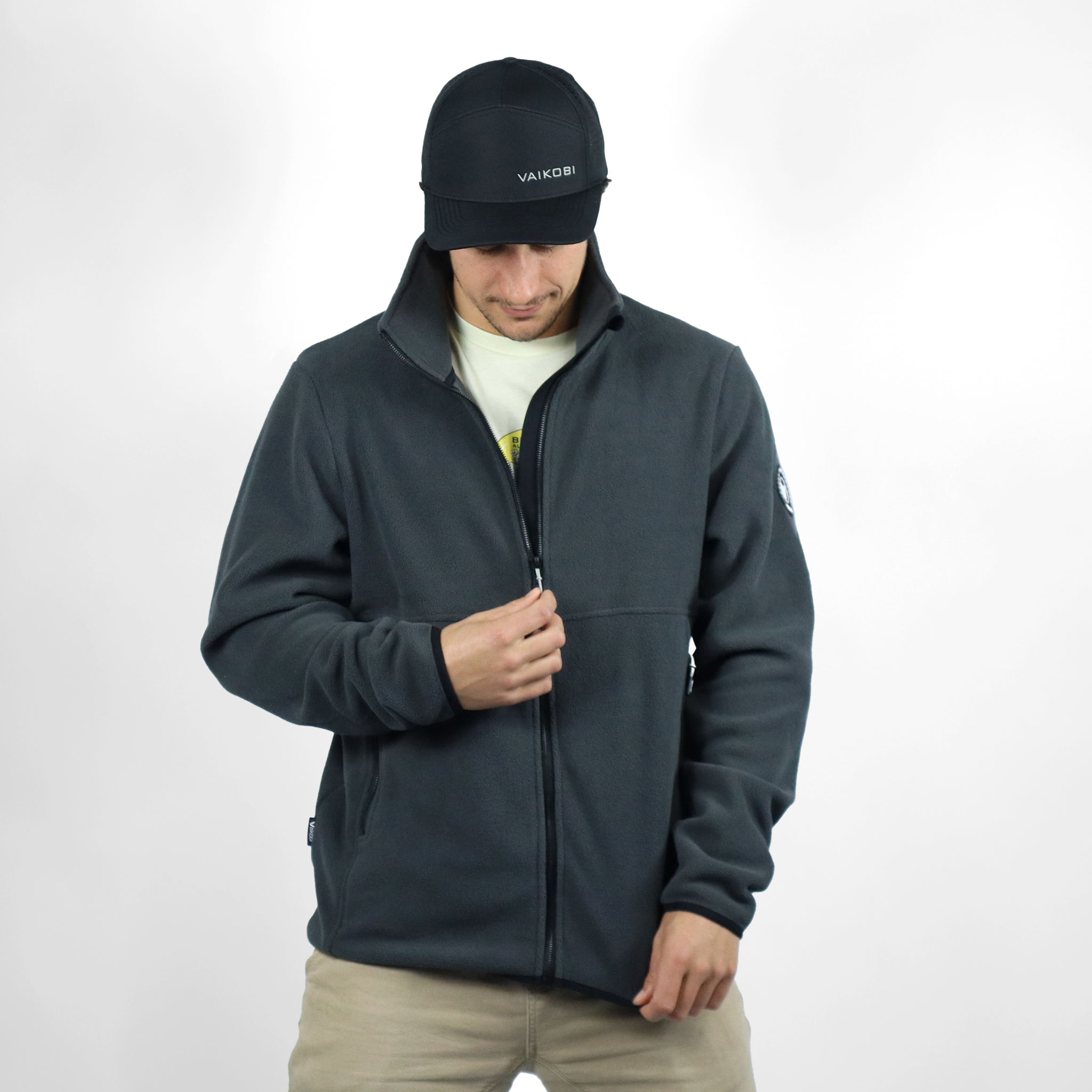 Microfleece Crew Jacket - Charcoal