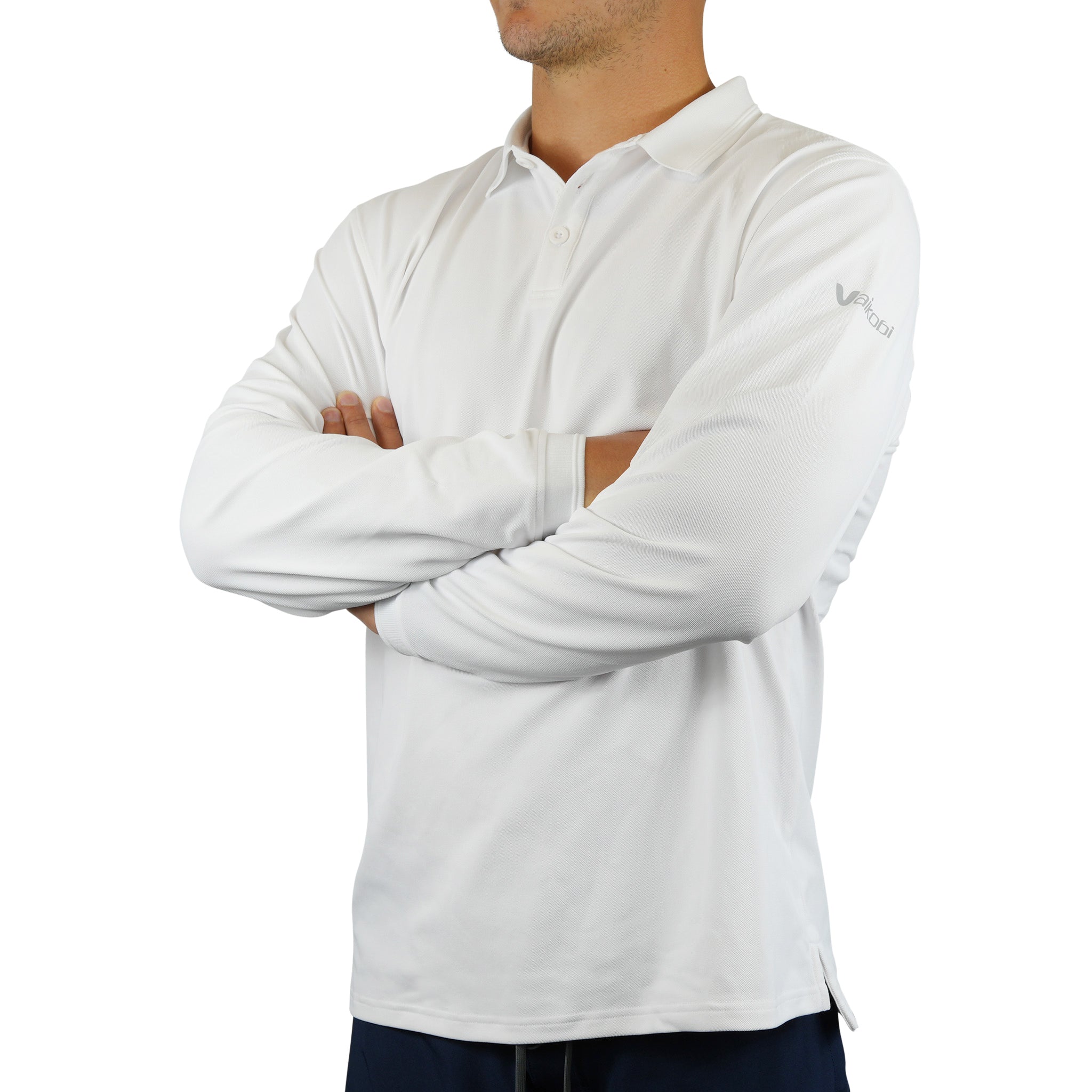 Antibes Long Sleeve Polo - White | Vaikobi