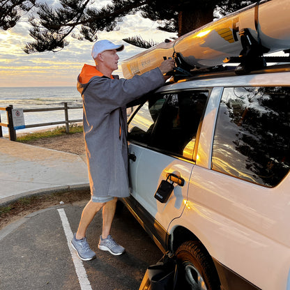 BEACH COAT -GREY/ORANGE