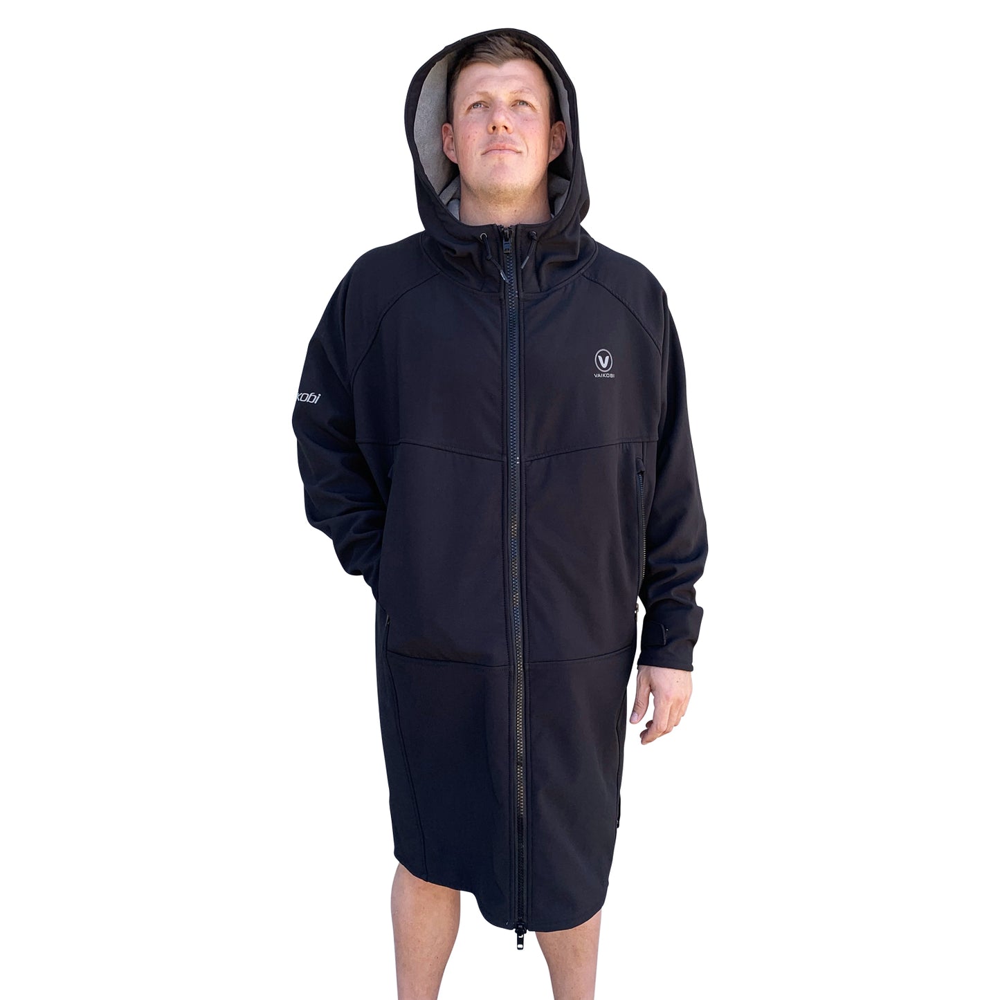 BEACH COAT -BLACK/GREY