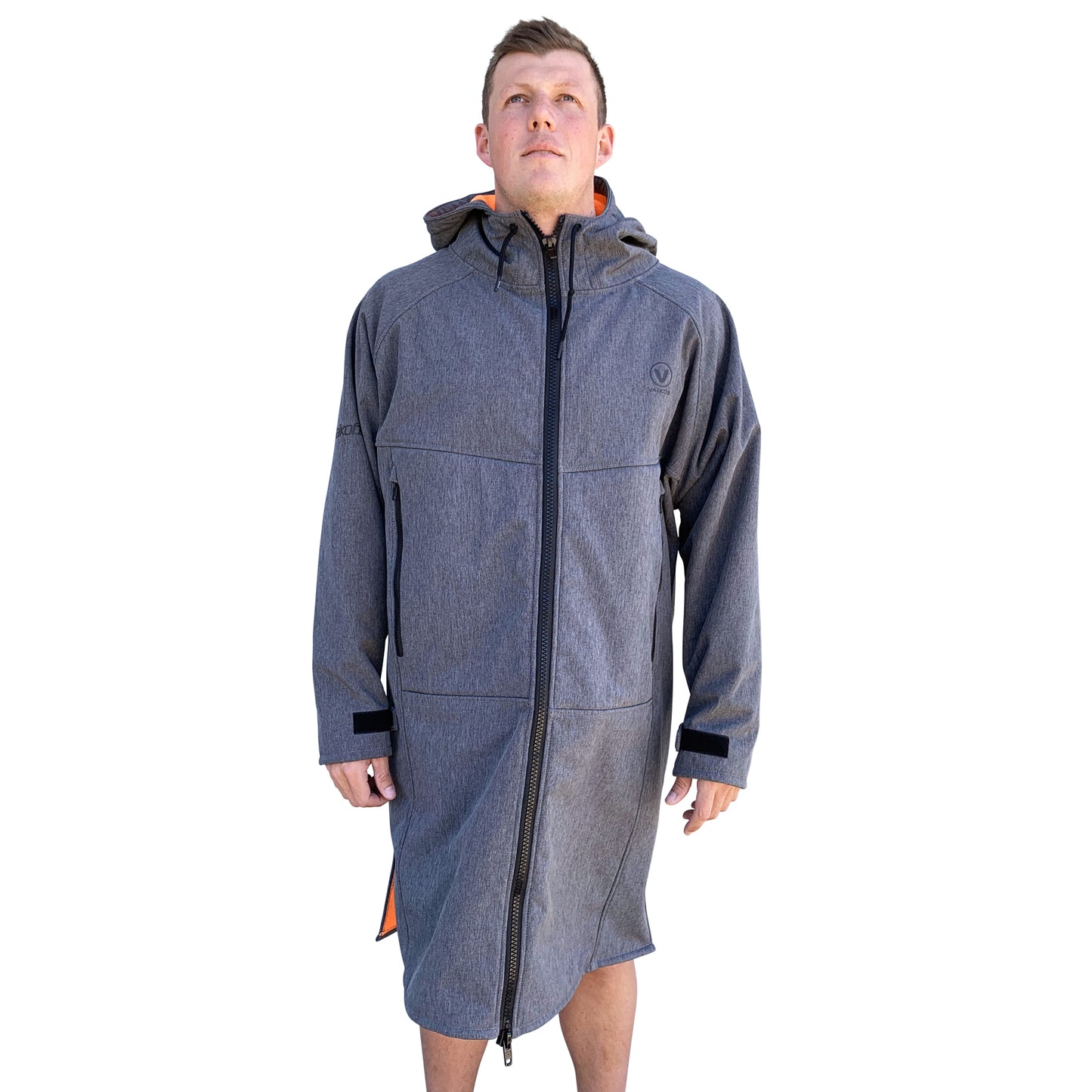 BEACH COAT -GREY/ORANGE