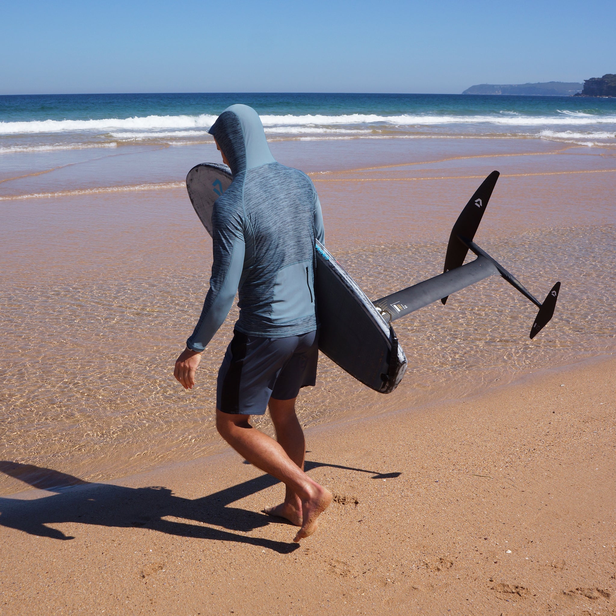 Hooded UV Long Sleeve Rash Top - Teal