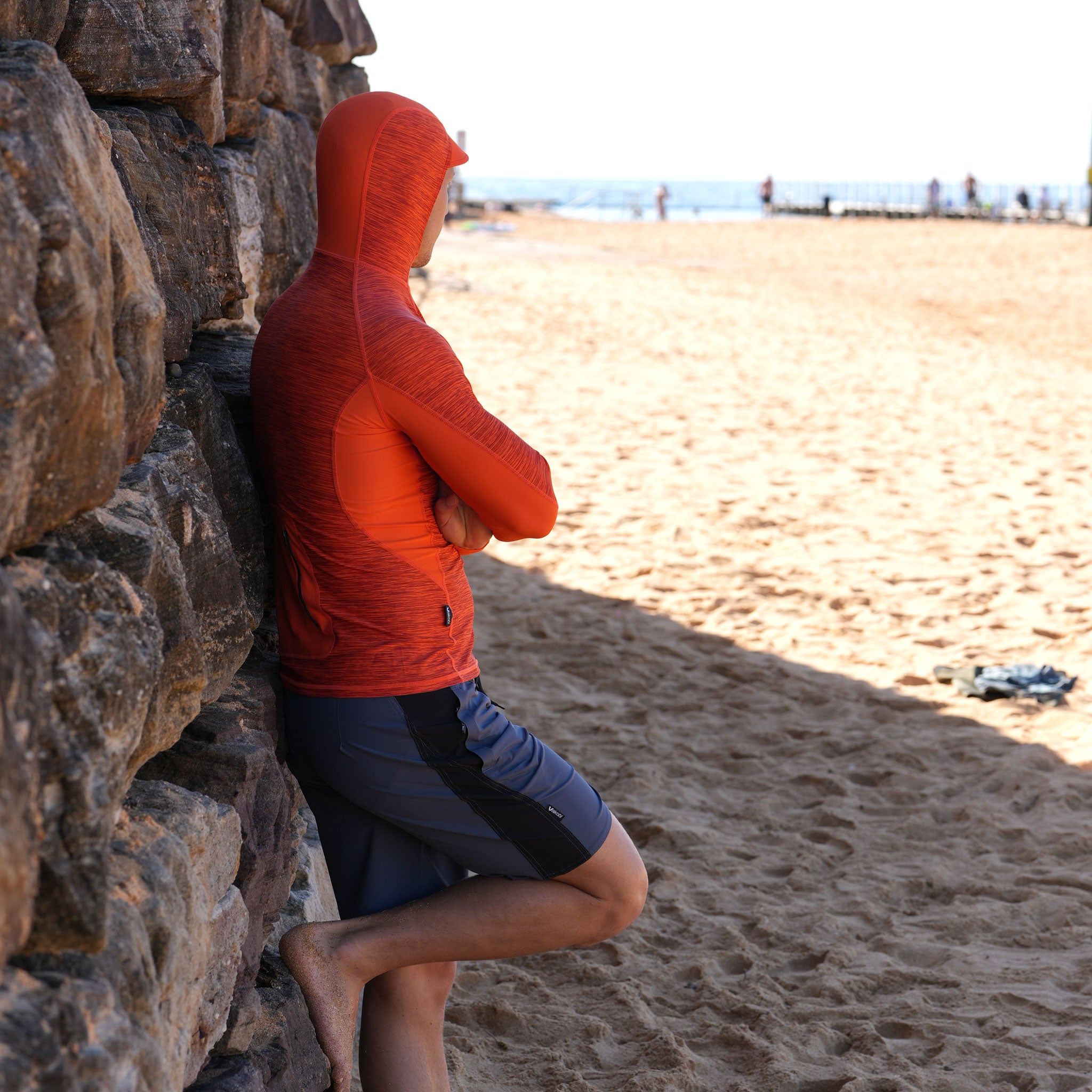 Hooded UV Long Sleeve Rash Top - Orange