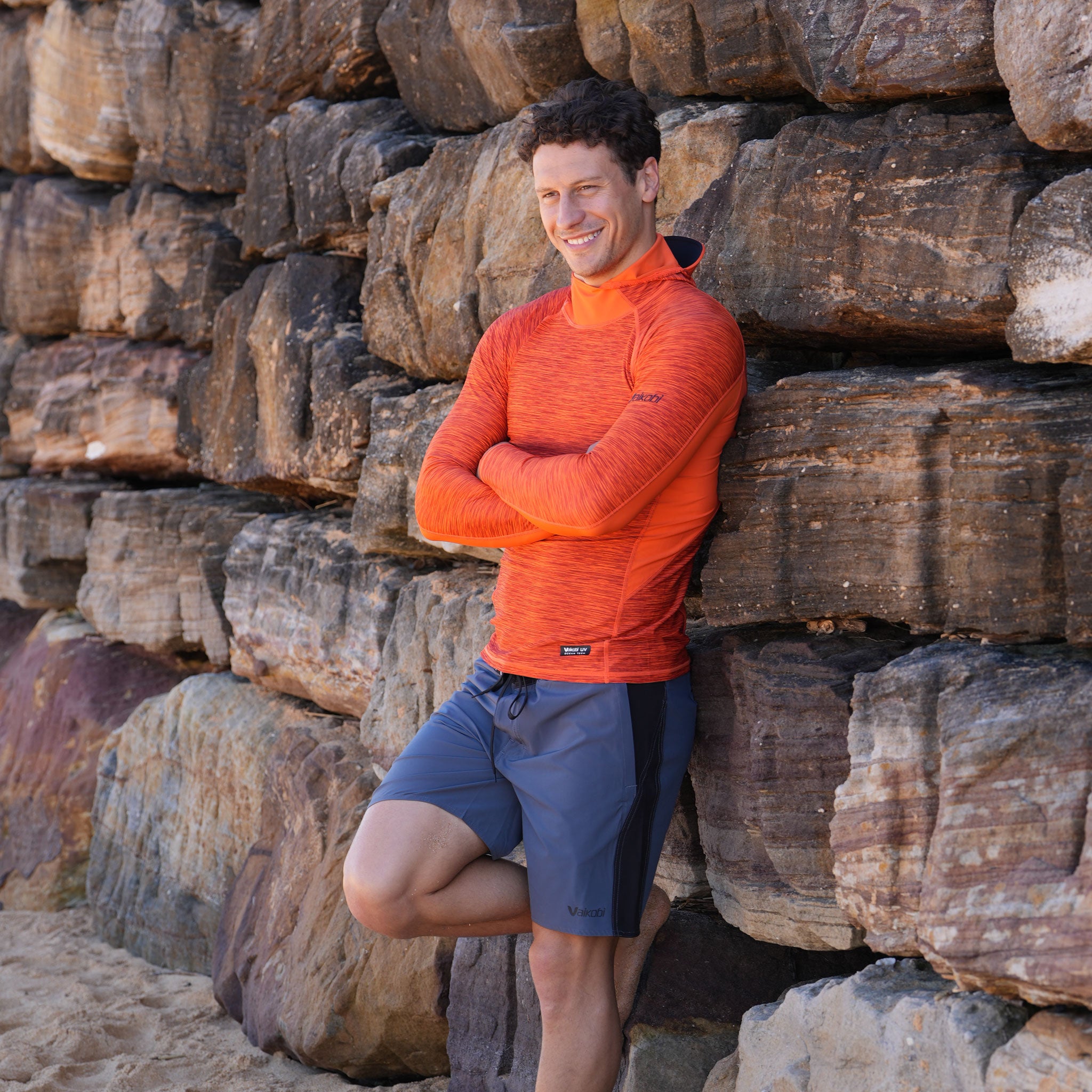 Hooded UV Long Sleeve Rash Top - Orange